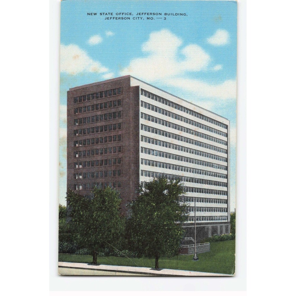 Vintage Jefferson Building New State Office Postcard Jefferson City MO 19335N